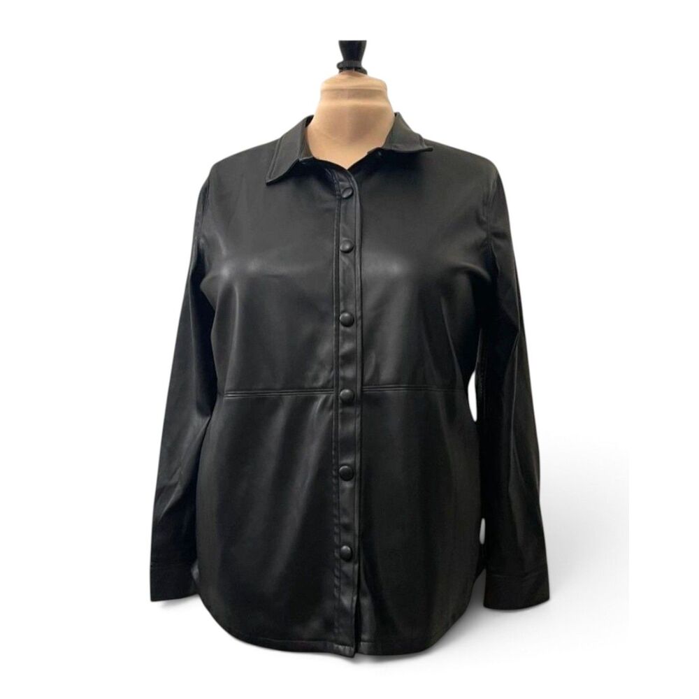 LIVERPOOL Los Angeles Seamed Faux Leather Shacket, NWT! Size XL